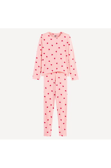 Heart Print Pyjamas in Cotton