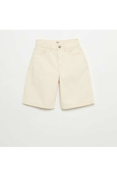 5-Pocket Twill Bermuda Shorts ECRU