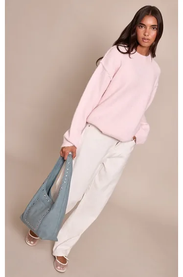 Pink Blanket Stitch Knit Jumper