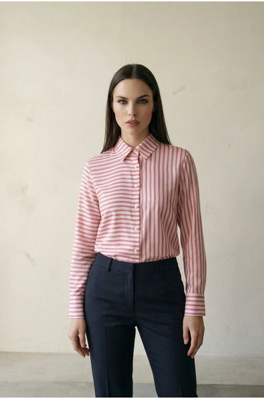 MY FASHION Striped Button-Up Shirt