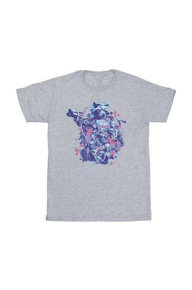Guardians Of The Galaxy Volume 3 Girls Group Pose T-Shirt - Sport Grey