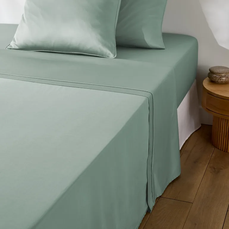 Opale Plain Cotton Sateen Flat Sheet - 1