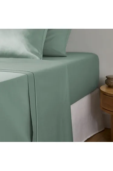 شرشف سرير قطن ساتين سادة