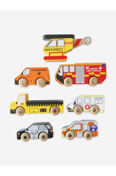 Emergency Helicopter & Rescue Cars-7 Piece