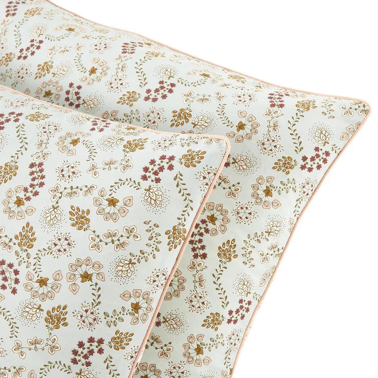 Amanda Floral 100% Washed Cotton Pillowcase - 1