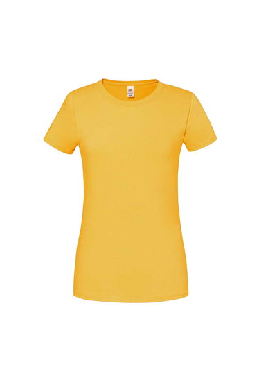 Fruit Of The Loom Womens/Ladies Iconic Ringspun Cotton T-Shirt - Sunflower