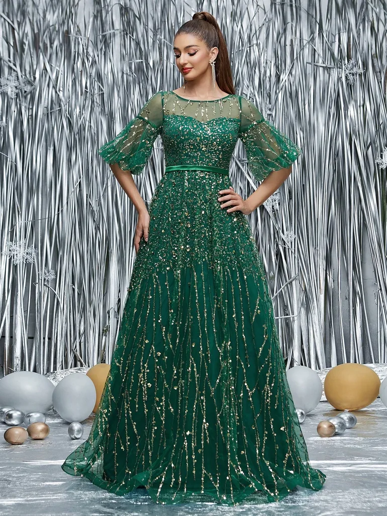 prom dress with flared sleeves White Lace Overlay Bell Sleeve Mermaid Prom Dress