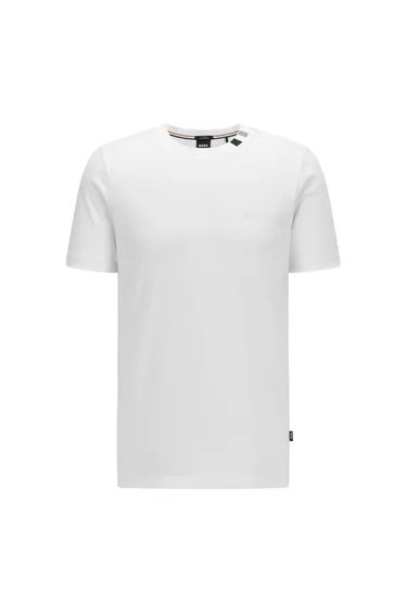 تيشيرت  بوس أبيض بأكمام قصيرة