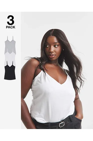 3 Pack V Neck Longline Camis
