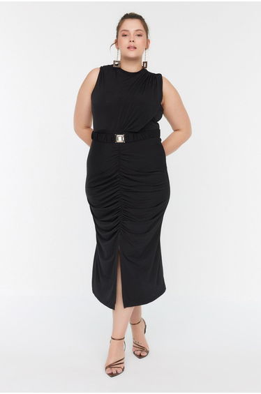 Curve Black Plus Bodycon Midaxi Dress