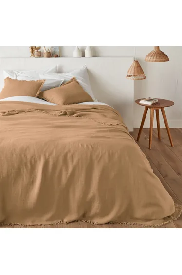 غطاء سرير كتان مغسول