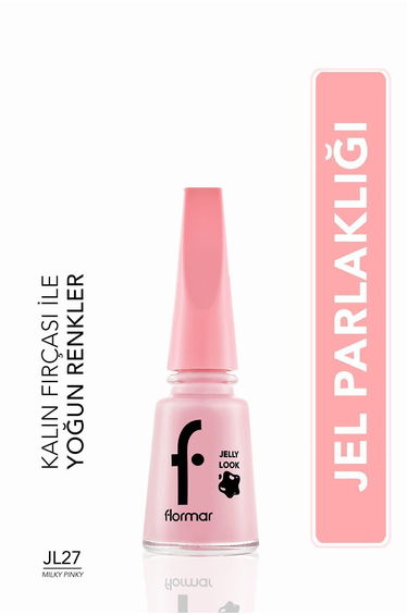 Gel Look Shiny Nail Polish (PINK) - Jelly Look Nail Enamel - Jl27 Milky Pinky