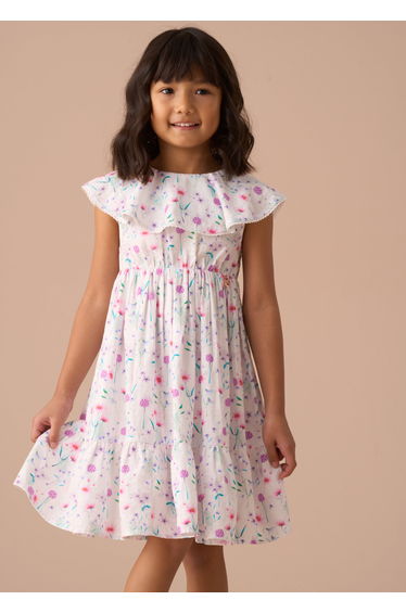 Eloisa White Floral Collar Sundress
