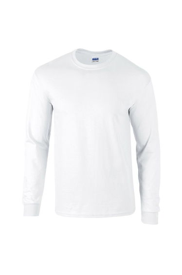 Gildan Mens Ultra Cotton Long-Sleeved T-Shirt - White