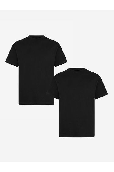 Kids School Crew Neck T-Shirt in Black