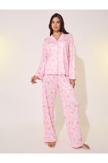 All Over Printed Shirt and Straight Pyjama Pants Sets