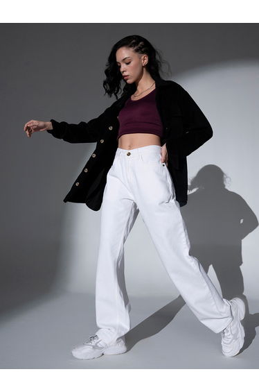 Mid Rise Wide Leg Pants