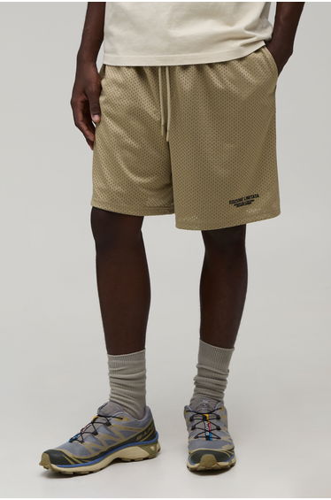 Baggy Fit Printed Mesh Jersey Short - sage