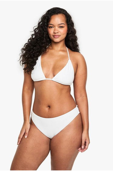 Plus Swimwear Essentials High Waist Brief - white