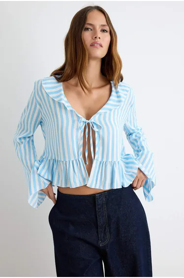 White-Blue Blouse