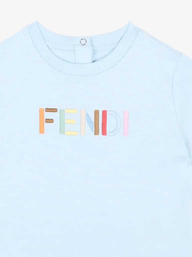 Fendi Baby Logo T-Shirt in Blue - 2