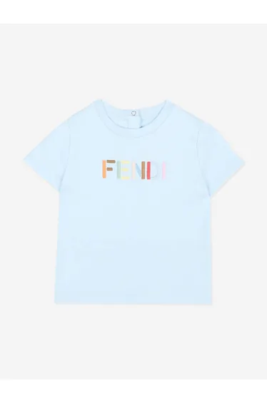 Fendi Baby Logo T-Shirt in Blue