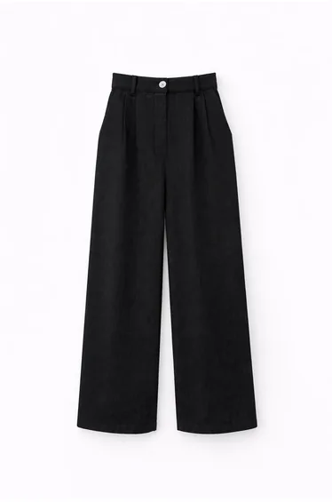 Mixray High Waist Velvet Straight Leg Pants