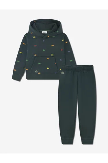 Lacoste Boys Allover Croc Tracksuit in Green