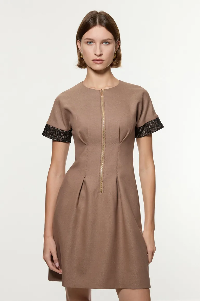 brown tailored dress Tailored Button-Down Midi Dress main image 1