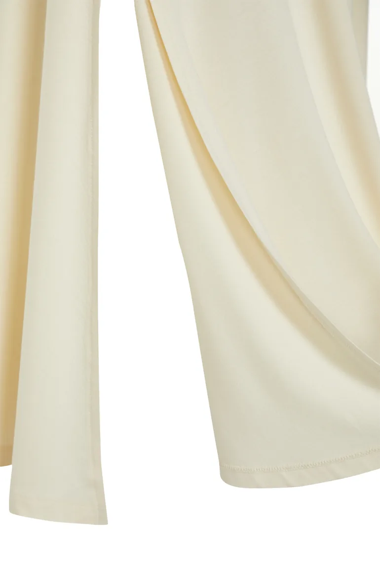 Ecru Belted Maxi Knitted Tied Beach Dress - 2