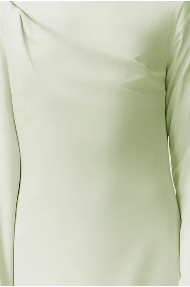 فستان ترينديول موديست أخضر ماكسي بقصة مستقيمة بأكمام طويلة