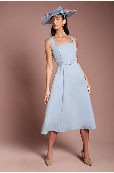 Lisa Tan Tailored Crepe Midi Dress