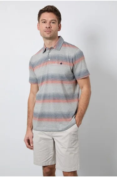 Pink Variegated Stripe Polo Shirt