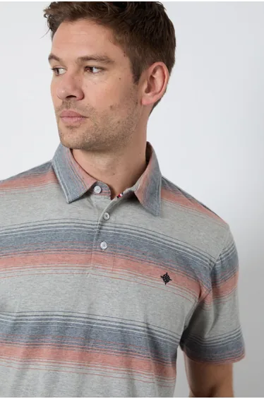 Pink Variegated Stripe Polo Shirt