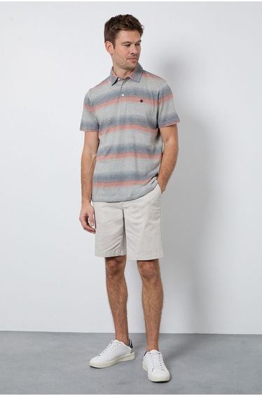 Pink Variegated Stripe Polo Shirt