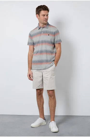 Pink Variegated Stripe Polo Shirt
