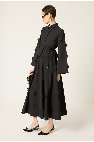 FLORAL APPLIQUE POPLIN SET