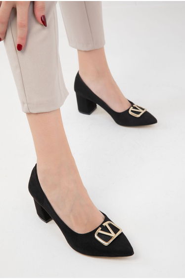 Black Suede Women's Classic Heeled Shoes