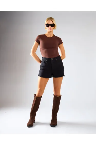 Black High Waisted-Shorts