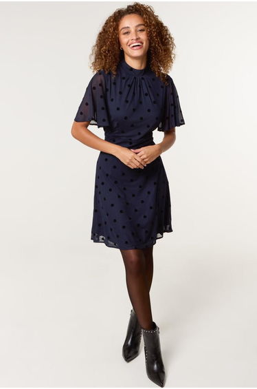 Polka Dot Tie Back Dress