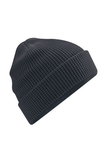 Beechfield Unisex Adult Waffle Organic Cotton Beanie - Graphite Grey