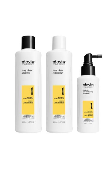 Nioxin Scalp + Hair Thickening System 1 for Natural Hair with Light Th