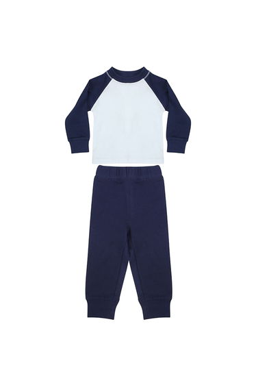 Larkwood Baby Unisex Pyjama Top & Bottoms Set - Navy/White