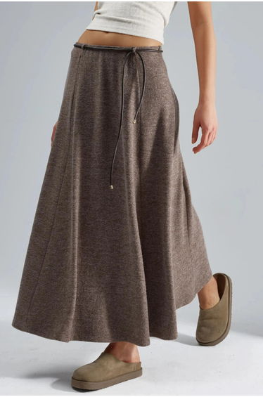 BUSEM Textured Maxi Skirt with Tie Detail