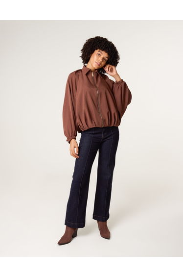 Drape Puffball Zipper Jacket