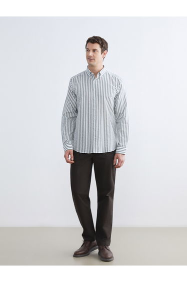 Regular Fit Striped Men's Oxford Shirt