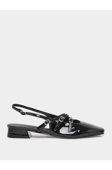 Strappy Slingback Pointed Toe Block Heel Shoes