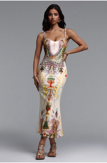 Contour Sleeveless Mesh Maxi Dress