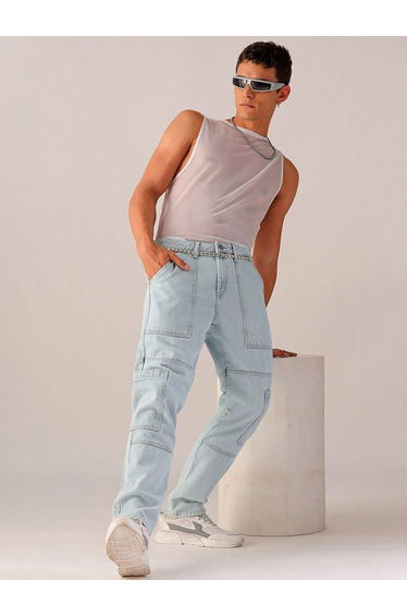 Men Dad Fit Solid Jeans