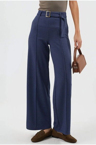 BUSEM Belted High Waist Straight Leg Pants